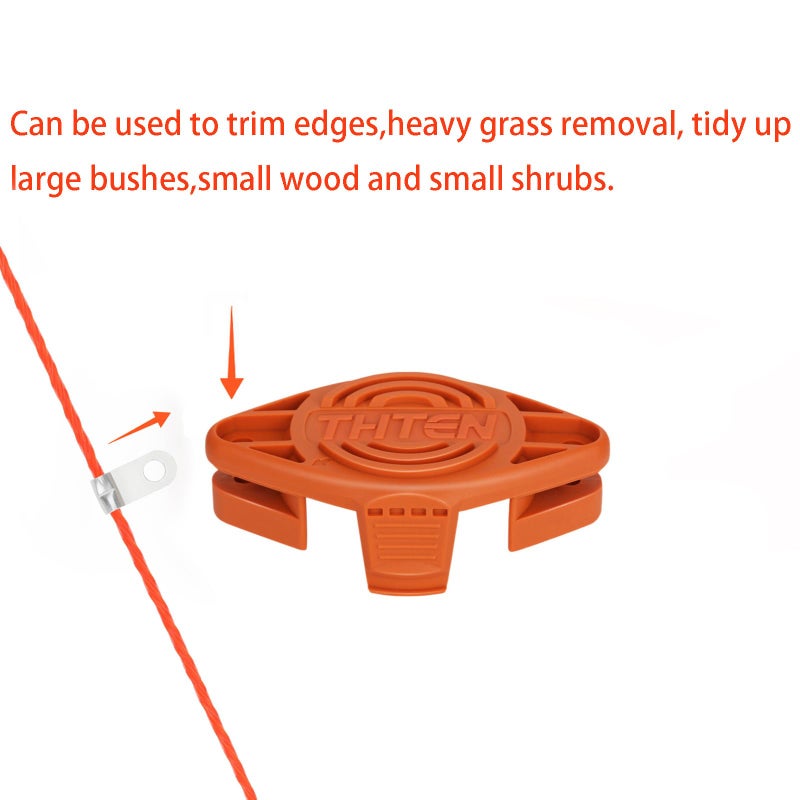 THTEN WA0010 WA0004 Edger Spool Replacement for Worx WG154 WG155 WG175 WG180 WG163 Weed Wacker Eater String with WA6531 GT Spool Cover 50006531 String Trimmer Refills 10ft 0.065"(6 Spool, 2 Cap) - Image 5